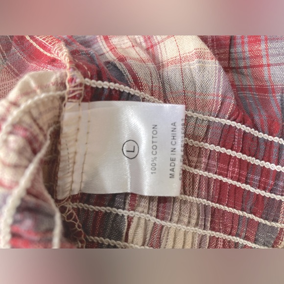 NWT Fashion on Earth vintage red and blue plaid blouse - Picture 4 of 4